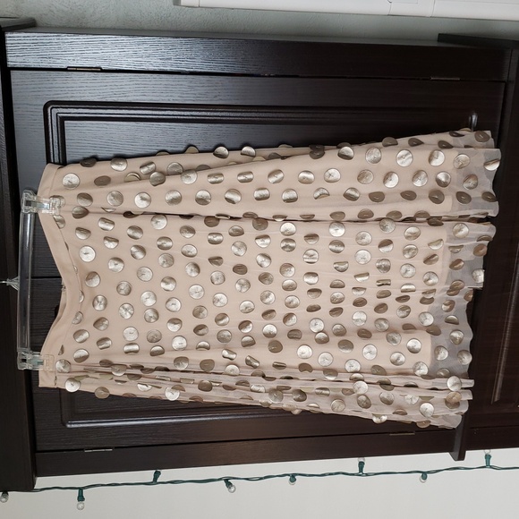 RARE Anthropologie Eva Franco Tulle Polka Skirt, Beige, 12P - Picture 4 of 12